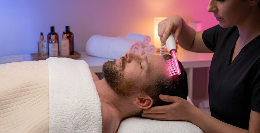 high-frequency scalp and beard treatment