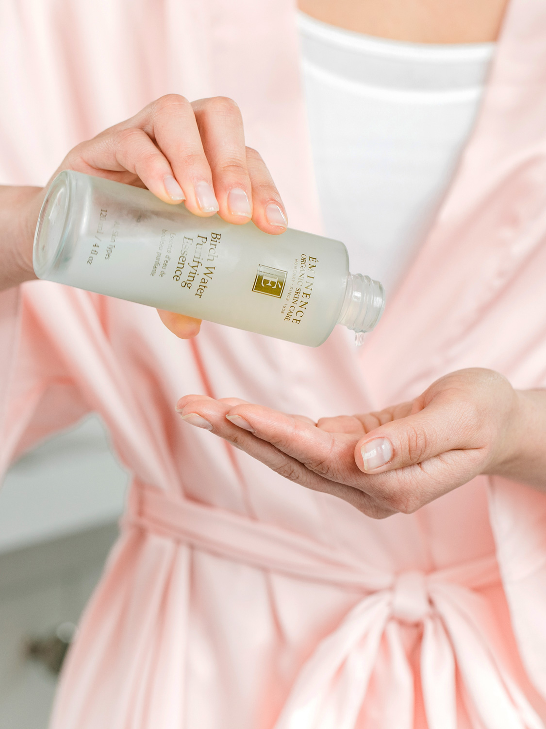 Eminence Organics Birch Water Purifying Essence lightweight hydrating essence with botanical collagen and birch water for all skin types