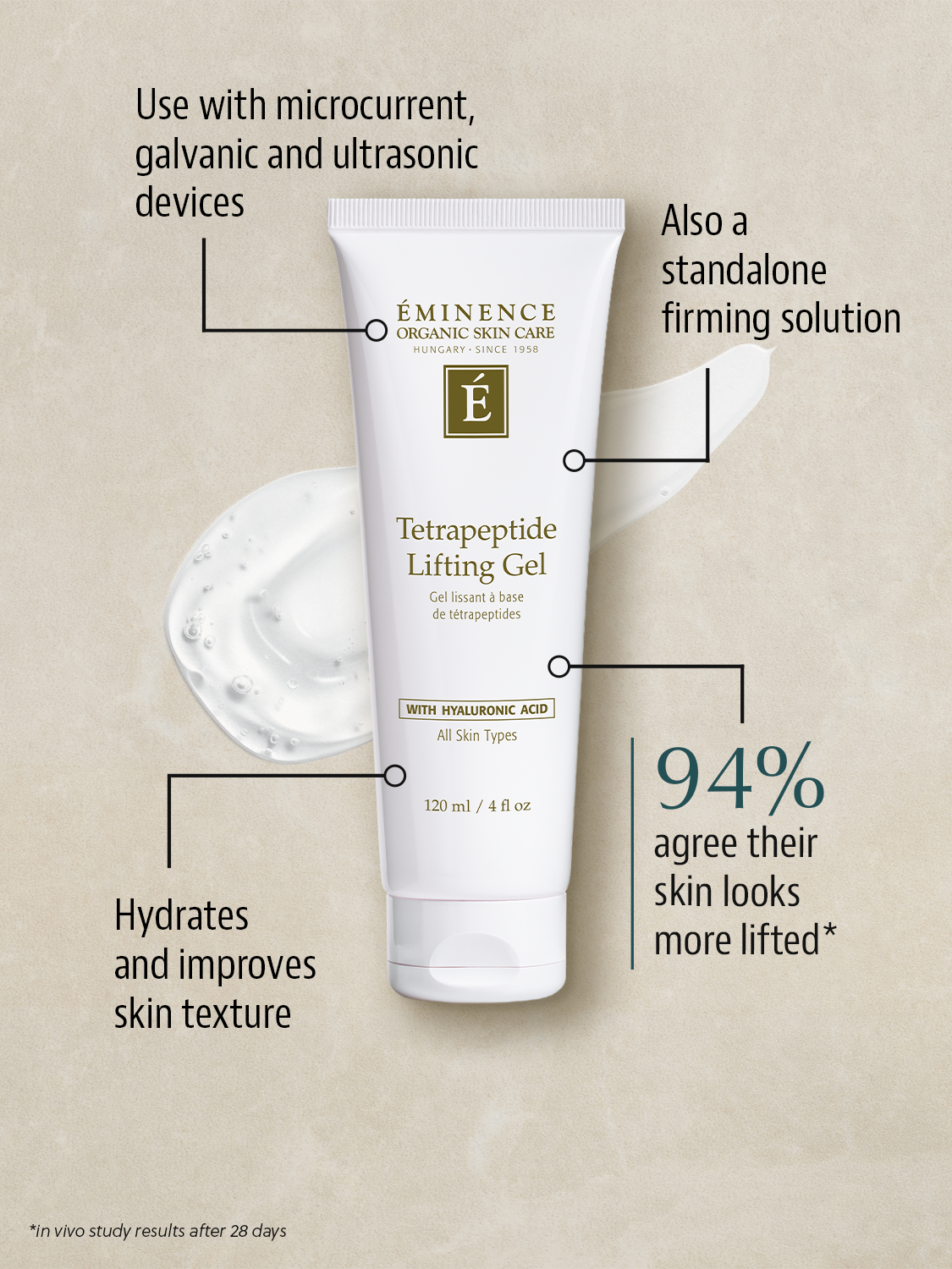 Eminence Tetrapeptide Lifting Gel | Firming Hydrating Anti-Aging Gel for Lifted Skin