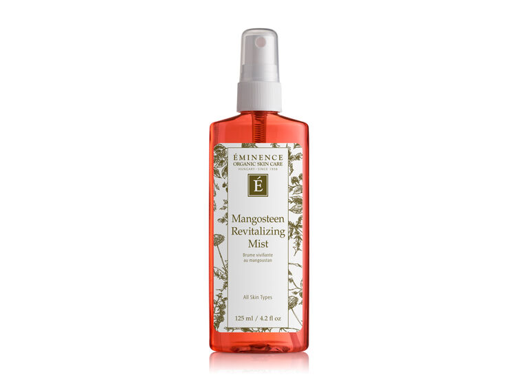 Eminence Organics Mangosteen Revitalizing Mist facial spray bottle for hydration, tone, and refreshed glowing skin